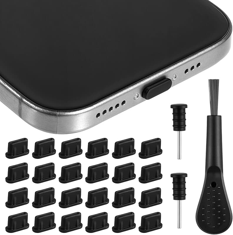 24 Pack USB-C Dust Plugs with Cleaning Brush