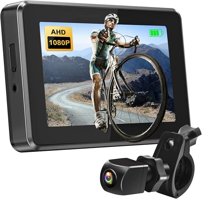 Bike Rear View Mirror with Camera and 4.3" Screen