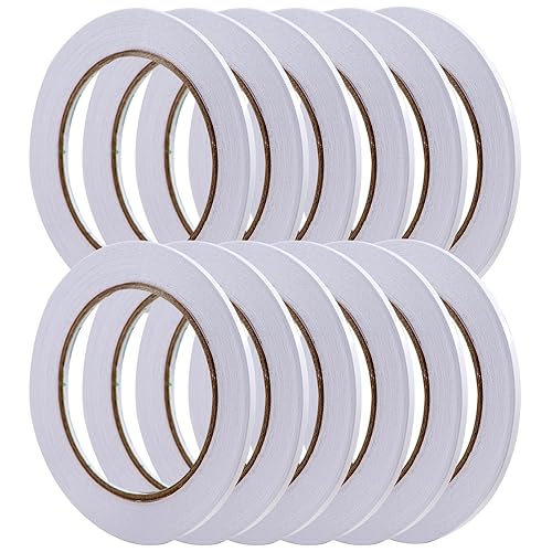 Double Sided Tape, 12 Rolls, 300 Yards for Crafts and Office