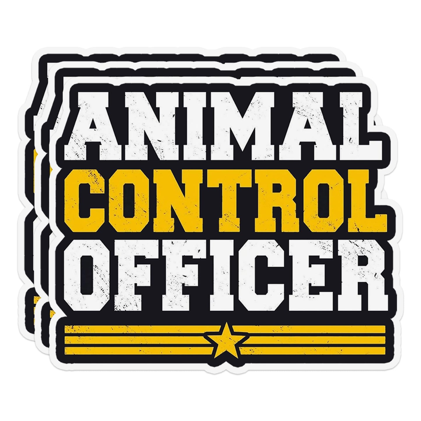 Set of three funny animal control officer stickers