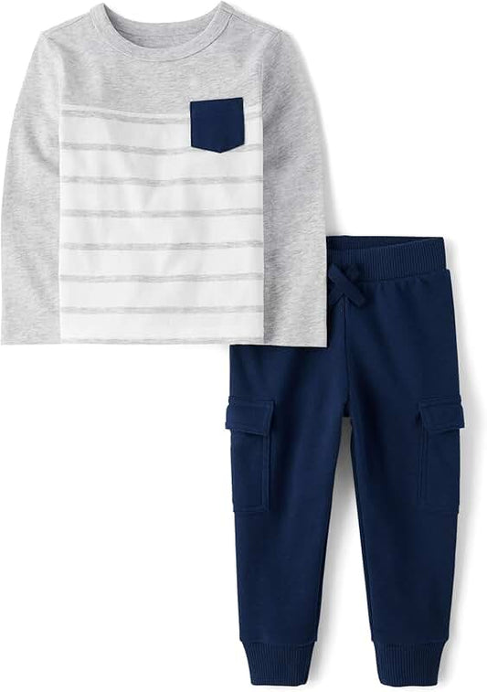 Baby Boys and Toddler Long Sleeve Shirt and Pants Set