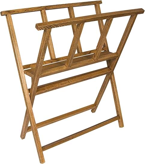 Wooden folding print and art display rack