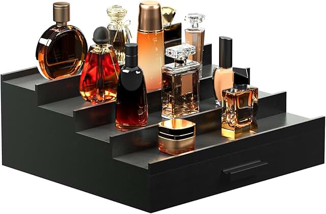 4-Tier Cologne Organizer with Drawer Storage