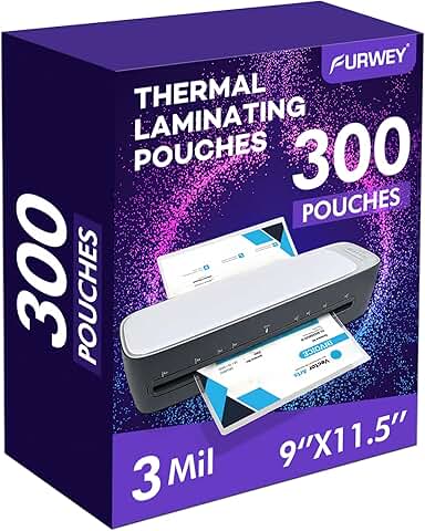 300 Clear Laminating Sheets, 9 x 11.5 Inches