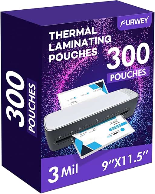 300 Clear Laminating Sheets, 9 x 11.5 Inches