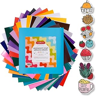 60 Sheet Assorted Permanent Vinyl Pack for Cutting Machines