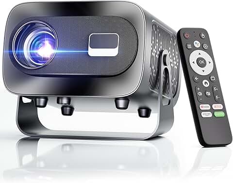 Portable 1080P HD Projector with WiFi, Bluetooth, and Electric Focus