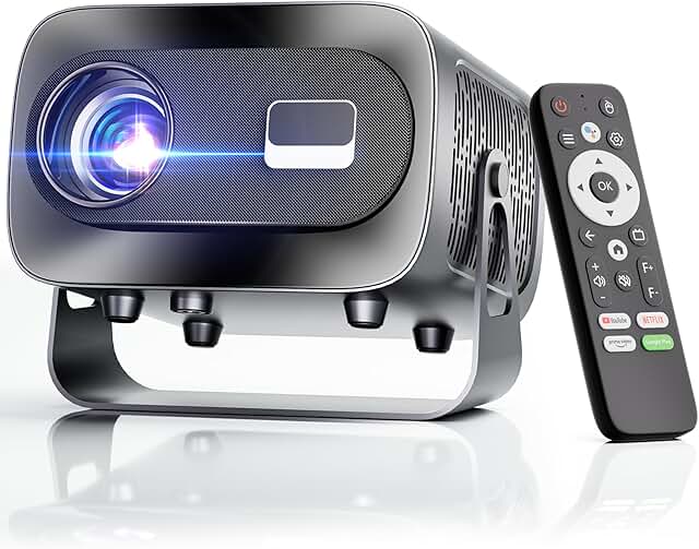 Portable 1080P HD Projector with WiFi, Bluetooth, and Electric Focus