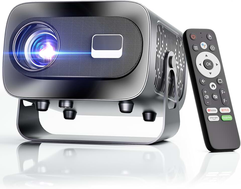 Portable 1080P HD Projector with WiFi, Bluetooth, and Electric Focus