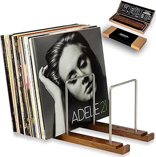 Durable Walnut Vinyl Record Storage and Display Stand