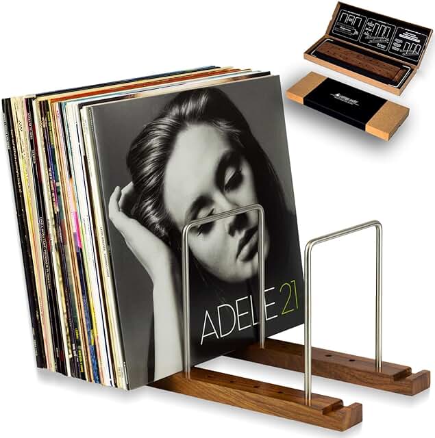 Durable Walnut Vinyl Record Storage and Display Stand