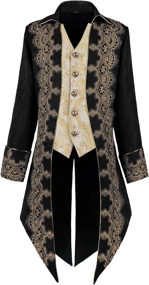 Men's Vintage Gothic Embroidered Tailcoat Jacket