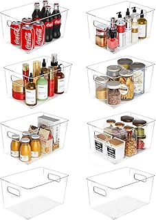 8 Clear Plastic Storage Bins for Kitchen and Home Organization