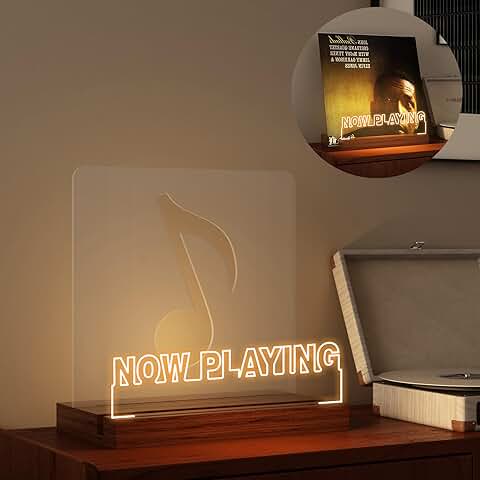 Vinyl Record Display Stand with Light