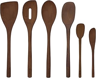 Red Beechwood Utensil Set for Cooking and Baking