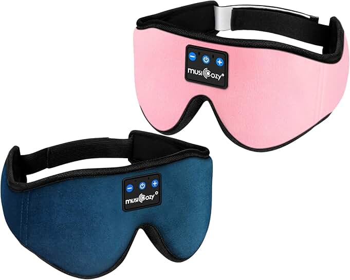 Wireless 3D Sleep Mask with Stereo Sound, 2 Pack
