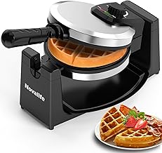 Rotating Belgian Waffle Maker with Non-Stick Plate