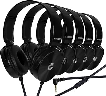 Bulk 10 Student On-Ear Headphones with Microphone