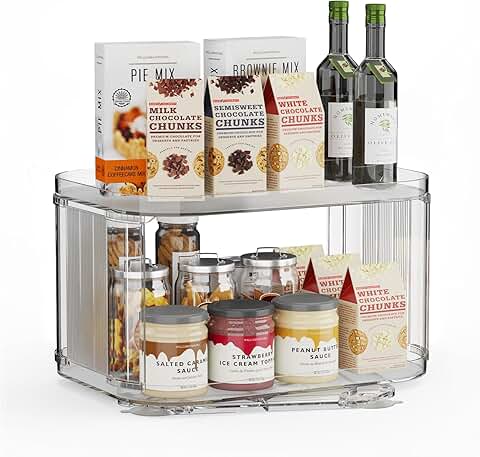 Two-Tier Rotating Storage Organizer, 12.8-inch, 2 Pack