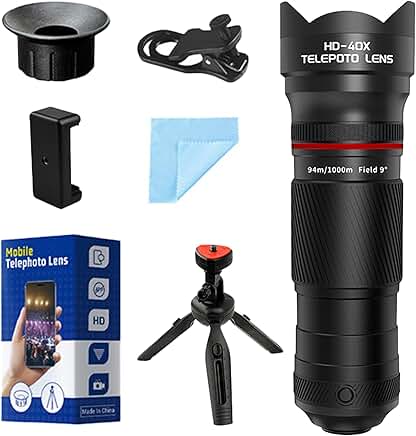 40X Telephoto Lens with Tripod for Smartphones