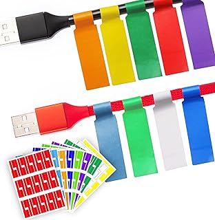 270 Pack Waterproof Tear-Resistant Cable Labels in 9 Colors