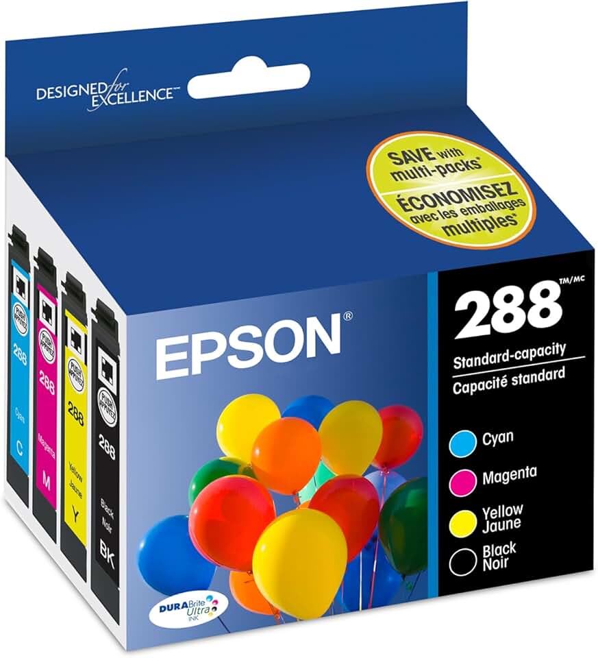 Black and color ink cartridge set for printers