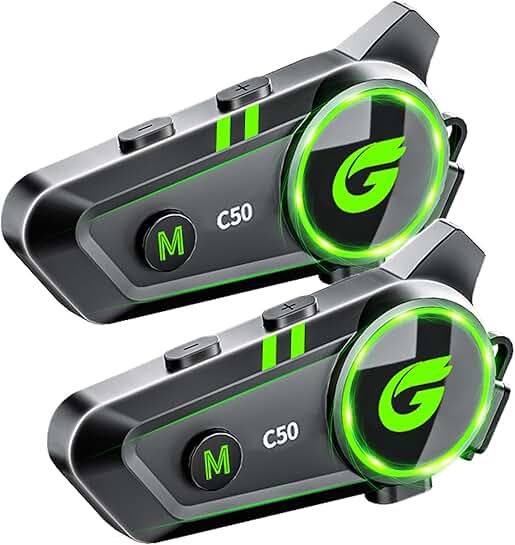 Motorcycle Helmet Intercom for Two Riders with Waterproof and Voice Control