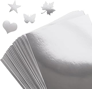 Silver Metallic Reflective Cardstock, 80 Sheets, A4, 250gsm