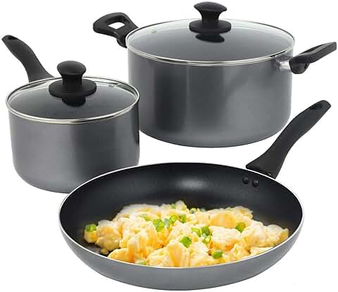 5-Piece Nonstick Cookware Set with Dutch Oven, Saucepan, and Fry Pan