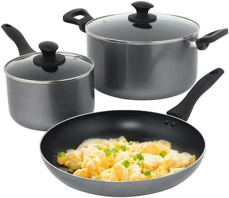 7-Piece Nonstick Ceramic Frying Pan Set with Lids