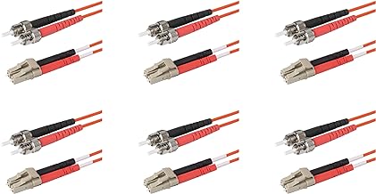 6-Pack 2m ST to LC Fiber Optic Patch Cables