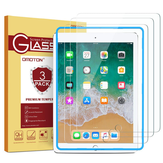 Three-pack tempered glass screen protectors for iPad models