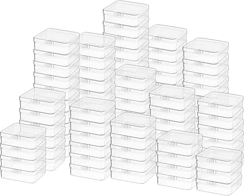 100 Clear Plastic Bead Storage Boxes