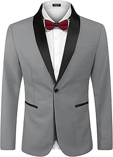 Men's One-Button Tuxedo Jacket for Formal Events