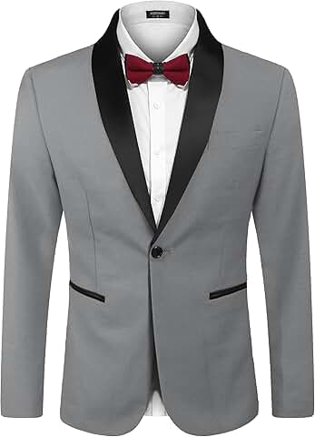 Men's One-Button Tuxedo Jacket for Formal Events