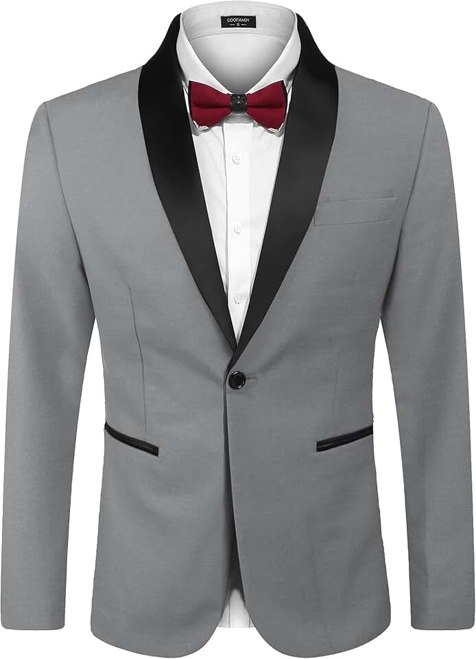 Men's One-Button Tuxedo Jacket for Formal Events