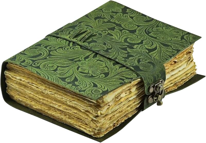 Antique Leather Journal with Deckle Edges, 8x6 Inch