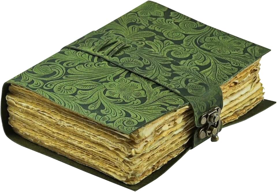 Antique Leather Journal with Deckle Edges, 8x6 Inch