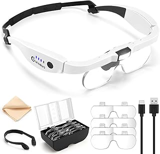 Rechargeable Lighted Magnifying Glass with 4 Lenses