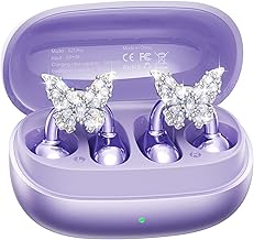Clip-On Earbuds with Butterfly Earrings, 50H Playtime, Comfortable Fit