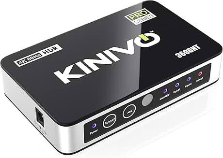 HDMI Switch with Audio Extractor, 3 in 1 out, 4K 60Hz