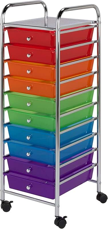 Rolling 10-Drawer Office Organizer