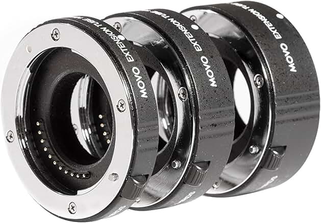 3-Piece AF Chrome Macro Extension Tube Set for Fujifilm X Cameras
