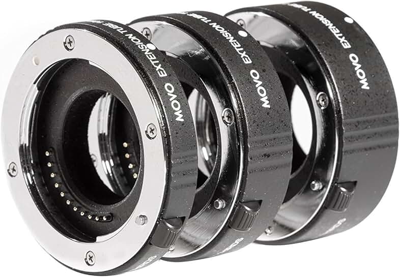 3-Piece AF Chrome Macro Extension Tube Set for Fujifilm X Cameras