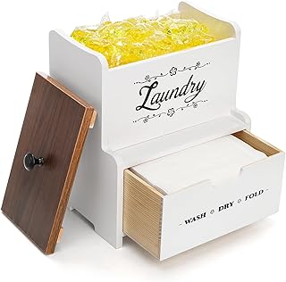 Wood Dryer Sheet Holder with Drawer for Laundry Room