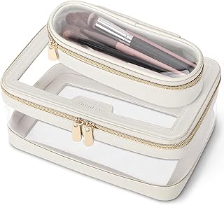 Travel Clear Makeup and Toiletry Bag with Brush Holder