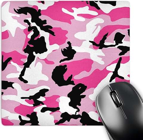 Pink camouflage 8x8 inch mouse pad