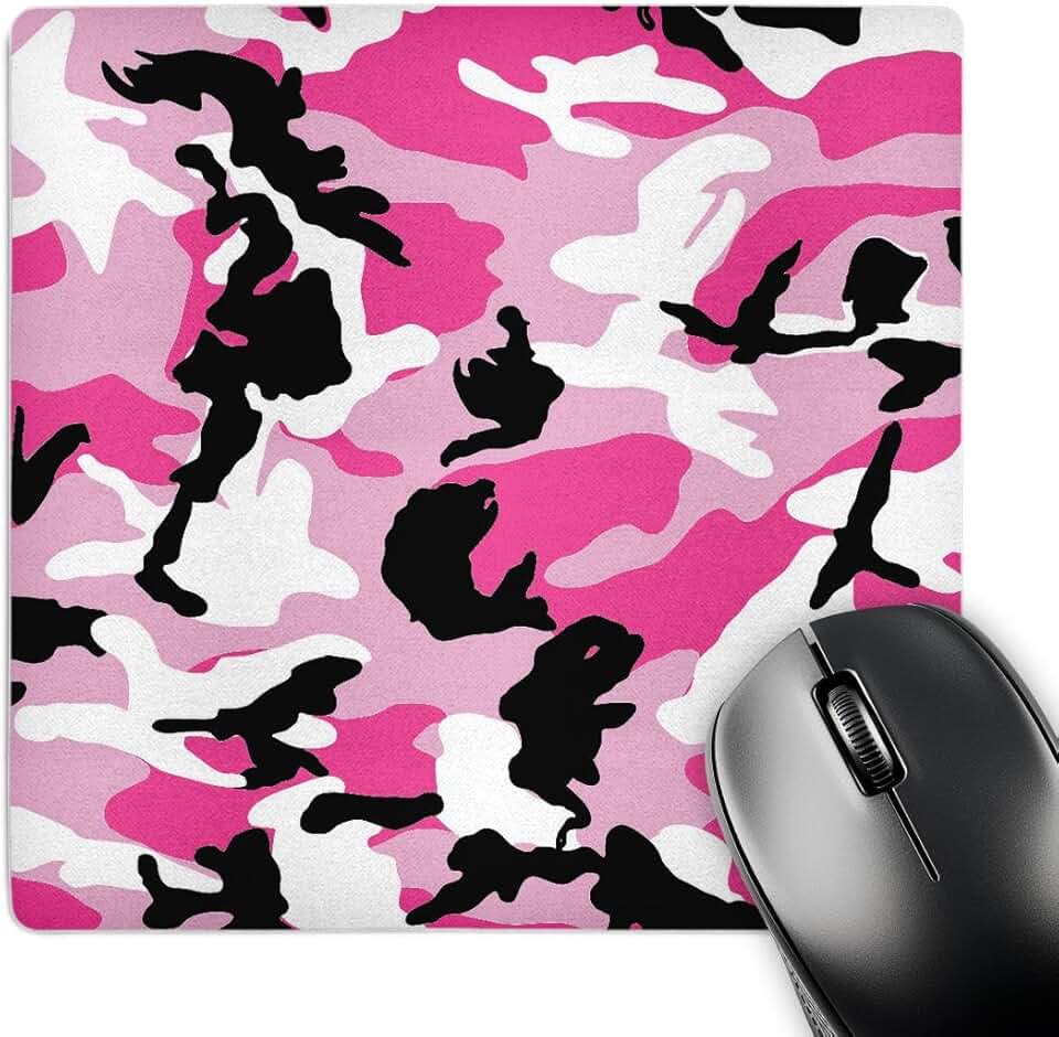 Pink camouflage 8x8 inch mouse pad