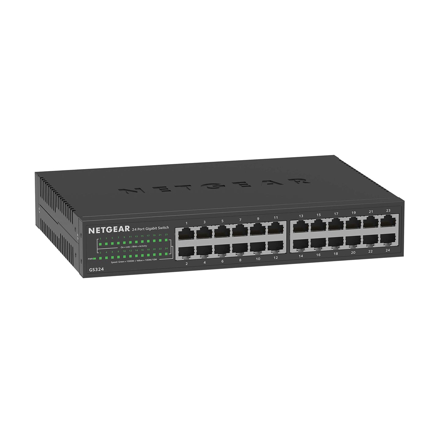 24-Port Gigabit Ethernet Unmanaged Switch (GS324) - Desktop, Wall, or Rackmount, Silent Operation