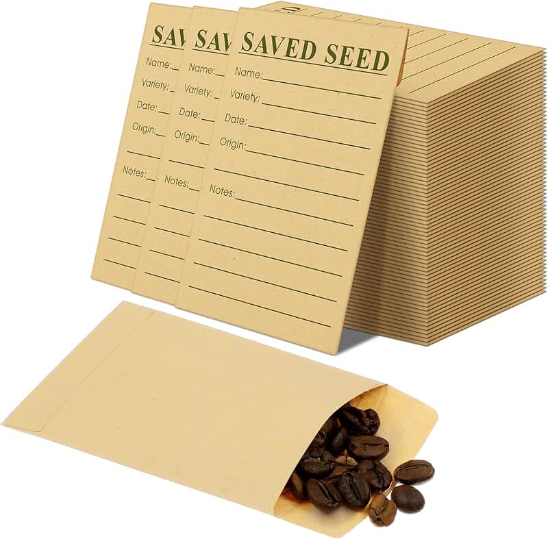 120 Seed Envelopes, Resealable, 4.7 x 3.15 Inch